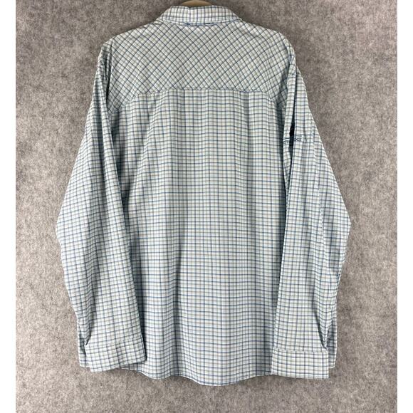 Simms Fishing Shirt Mens XXL 2XL Plaid Button Up Pockets Nylon Outdoor Logo - Picture 11 of 16